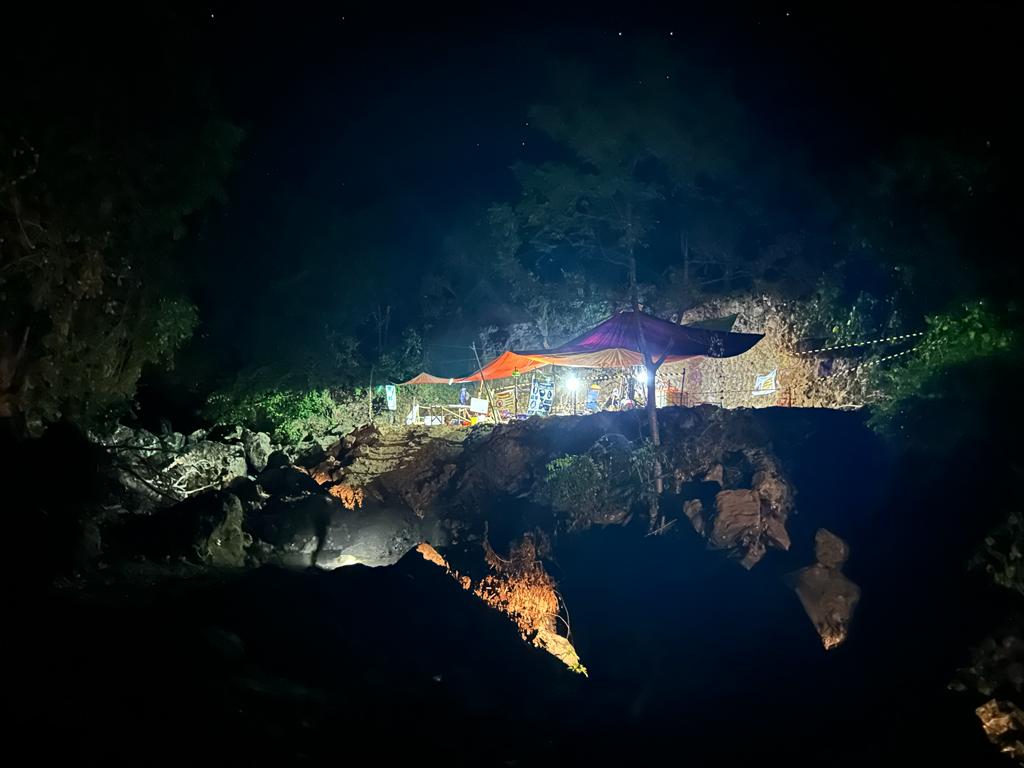 Site camp overlook at night